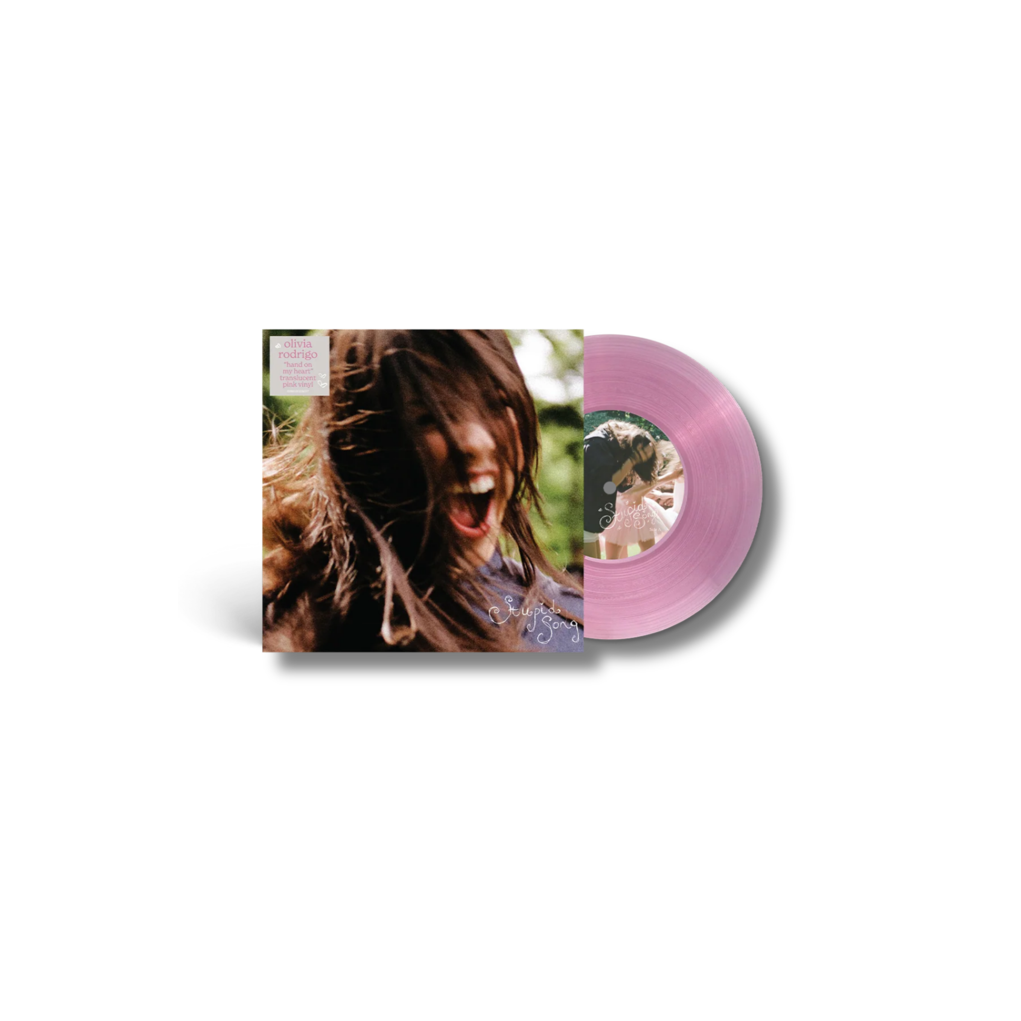OLIVIA RODRIGO - STUPID SONG - ['hand on my heart' translucent pink 7" vinyl]