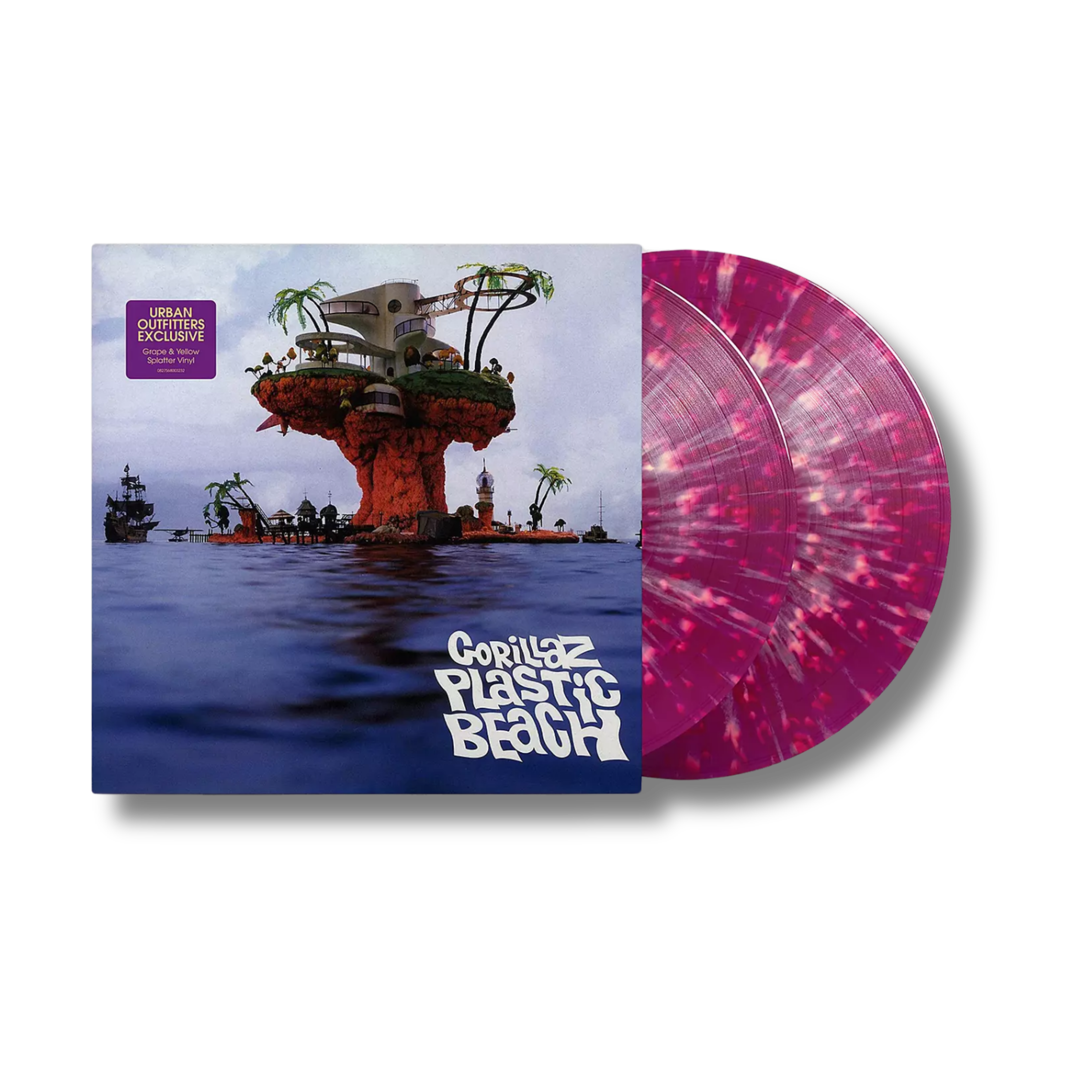 GORILLAZ - Plastic Beach [UO Exclusive Grape with Yellow Splatter]