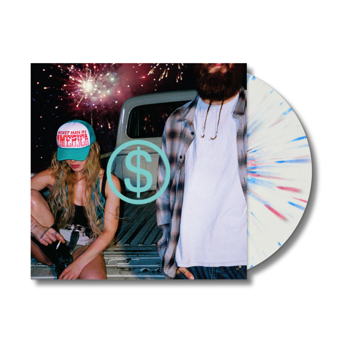 SLAYYYTER - WOR$T MAN IN AMERICA [HEAD WHITE AND BLUE SPLATTER VINYL] US IMPORT